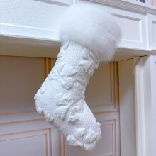 3D Bow Plush Faux Fur Christmas Stockings – Fuzzy Holiday Decor, Candy Bags & Fireplace Ornaments