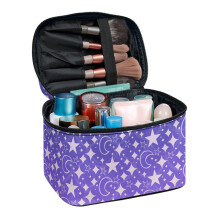 Moon and Star Pattern Portable Cosmetic Bags Brush Slots Brush Protectors Travel-Size Accessories for Woman for Cosmetics