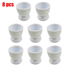 8 Pcs Egg Holder,Breakfast Boiled Egg Cup Holders,Household Kitchen Eggs Holding Cups Tabletop Refrigerator Egg Tray Container Storage Holders,White