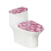 Polyester Fabric Toilet Protector Cover Toilet Lid Dust Cover Set Stretch Elastic Bottom Adjustable Washable and Reusable Universal for 17x21 Inches