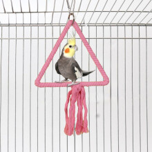 Bird Rope Swing Toy for Parrots – Climbing Perch Stand, Triangular Lifting Ring, Paw Grinding Accessory, 12" – Compatible with XXX