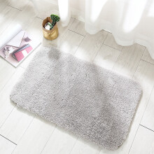 Absorbent Microfiber Bathroom Rug Mat 31.5"x19.7", Non-Slip Rubber Backing, Quick-Dry & Machine Washable, Gray
