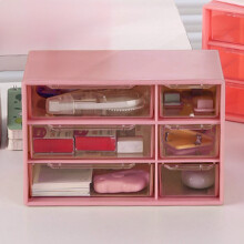 Mini Desktop Drawer Box Small Drawer Organizer Craft Cabinet Storage, 6 Compartments Plastic Desk Organizer Office Supplies and Jewelry Storage Box