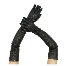 Sparkly Sequin Long Opera Party Gloves for Women 1920s 20s Satin Gloves Elbow Length Bridal Evening Dress