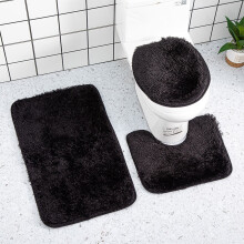 Bath Rug Sets, Household Supplies Solid Color 3 Piece Bathroom Rug Set Bathroom Toilet Carpet Ant-Slip Mat Solid Color Bathroom Toilet Floor Mat