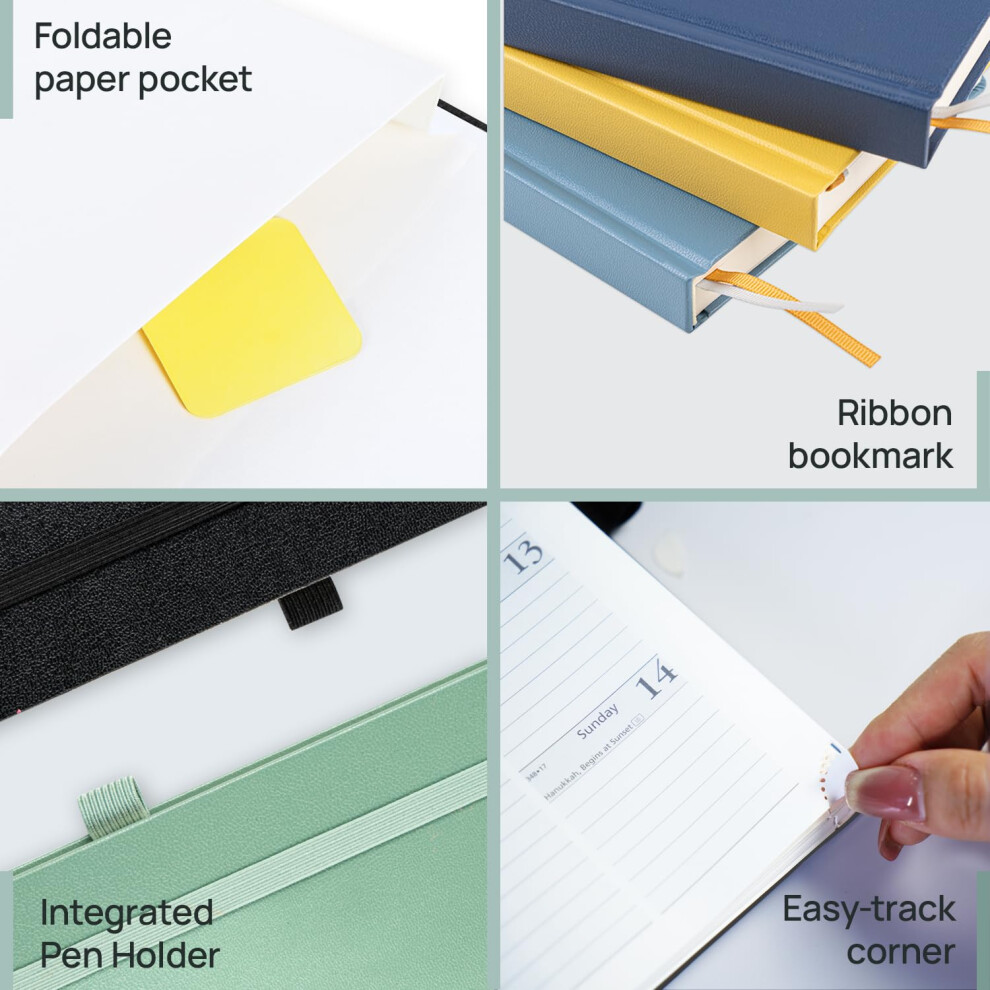 POPRUN A5 Academic Diary 2026-2027 Hardback Week to View (22x16.5 cm) 17 Months-image-OPC-PWNRS9M-NEW