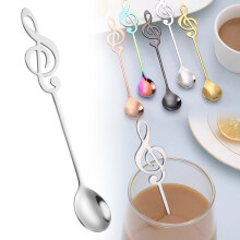 Clearance Items: Musical Note Spoon Silver, Coffee Spoon Stainless Dessert Spoon Fashionable and Music Theme Coffee Tea and Dessert Utensils