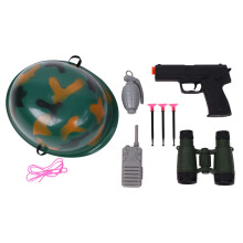 Kids Pretend Play Helmet Camouflage Pattern Encourages Imaginary Play Elastic Chin Strap Durable Material Non Slip Folded Storage Easy To Clean