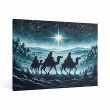 Vintage Christmas Star & Three PhDs Wall Art – Festive Holiday Canvas Print for Living Room, Kitchen, Bedroom – Compatible with Xmas Decor