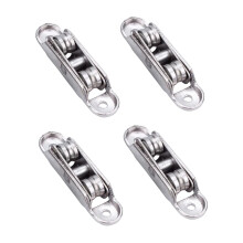 Sliding Window Pulley Double Wheel, Silver Alloy Window Roller Hardware, 4Pcs Sliding Window Pulley Alloy Double Wheel Adjustable for Pvc Doors 1 Set