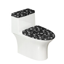 Paw Prints Toilet Lid Cover Set & 2 Pcs Set Toilet Seat Cover Replacement & Adjustable for Bathroom Home Comfort