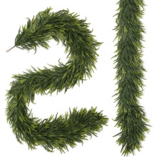 2PCS 9FT Artificial Norfolk Pine Garlands, Real Touch Faux Greenery for Table/Mantle, Indoor/Outdoor Christmas Decor – Compatible with Holiday