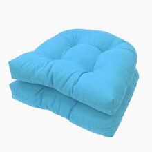 2 Pack Extra Thick Square Garden Cushions, All-Weather Comfort Pads for Home, Kitchen & Office Seats, 19x19 Inches (Blue)