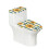 2 Pack Toilet Protector Cover Elastic Edge Polyester Fabric, Adjustable, Indoor Home, Sunflower Pattern 1