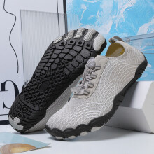 Willtoo Women's Water Shoes Barefoot Wide Quick Dry Beach Shoes Non Slip Aqua Shoes for Swimming Gray 9.5