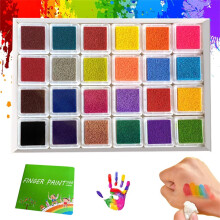Funny Finger Painting Kit – 24ct Washable Paints + Book for Kids, DIY Crafts, Children’s Day & Christmas Art Supplies (Compatible with Kids’