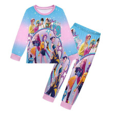 (140cm) Anime Kpop Demon Hunters Zoey Costume Autumn Pajamas for Children's Clothing Kids Huntrix Rumi Girls Boy Tshirt Pants Sets