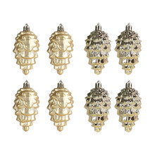 Gold Glitter Pinecone Ball Christmas Ornaments 3.54 in 8