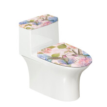 Hummingbird Floral Garden Toilet Seat Covers of Set of 2 Universal Toilet Top Cover Set Machine Washable Hotel Home