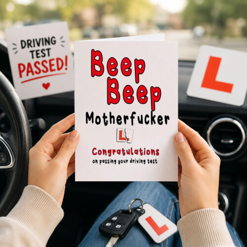 Funny Rude Driving Test Congratulations Card DRIVE06 2