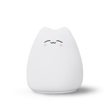 Lampada a forma di gatto in silicone per cameretta dei bambini, lampada a LED con occhi colorati, luce notturna in silicone, regali creativi