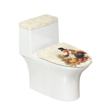 Turkey and Pumpkin Pattern Toilet Lid Dust Cover Set & 2 Pack Toilet Covers Set & Adjustable for Hotel Home