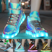 Unisex LED Light Up Shoes, Valentine's Day Fashion High Top LED Sneakers USB Rechargeable Glowing Luminous Shoes for Men, Women, Teens