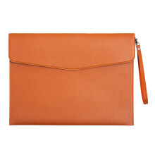 A4 Waterproof Leather File Folder with Hand Strap Orange