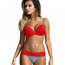 Sexig bikini bikini damtryckt delad baddräkt dam stor baddräktsset lämplig för knubbiga tjejer