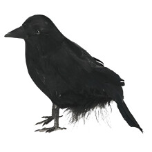 Halloween-Dekoration mit schwarzer Krähenfeder, Gartendekoration aus Kunststoff