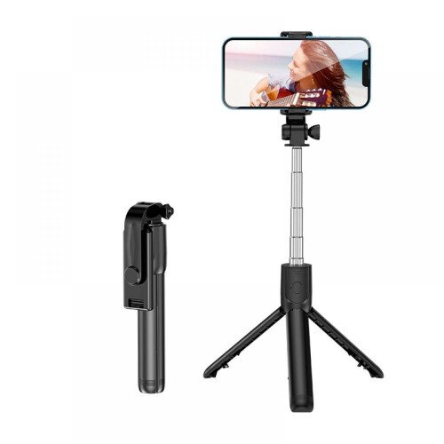 Perche à selfie mobile avec éclairage intégré, support actif universel mini multifonctionnel Bluetooth