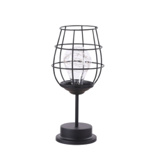 Stijlvolle lamp, decoratieve lamp van smeedijzer, rode wijnfles, koperen lamp, LED-decoratie, nachtlampje