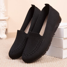 Zapatos planos de tela artesanal para mujer, con abertura poco profunda, cómodos y transpirables, de poliuretano, ideales para madres de mediana