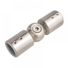 Conector universal para tubo redondo em aço inoxidável 304, para varão de cortina de chuveiro ou box de vidro.
