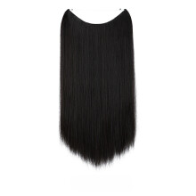 Perruque pour femme, une pièce, ajustable, invisible, cheveux longs et lisses, dégradé multicolore, extensions de cheveux en fil de pêche
