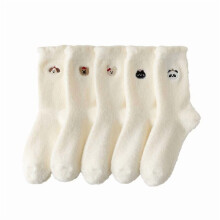Polyester Mid-Calf Socks with Cute Animal Cartoon Designs for Autumn and Winter Everyday Wear
