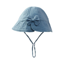 Willtoo Baby Solid Color Cotton Bow Sun Hat Basin Hat 0-12 Months Men Shade Hat Large