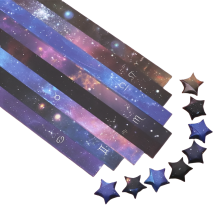 Dickes Stern-Origami-Set, 136 Stück, 8 Zeichnungen pro Set, Kinder-Bastelset, Glücks-Pentagramm-Sternpapier