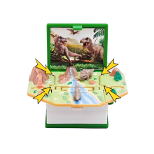 Libro desplegable 3D, libro explosivo plegable, castillo de dinosaurios, llavero con colgante para mochila escolar, juguete creativo antiestrés para