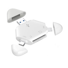 Magnetische kaartlezer voor Apple mobiele telefoons/Type-C/USB-computers, Android-tablets en SD/TF OTG-kaartlezers.