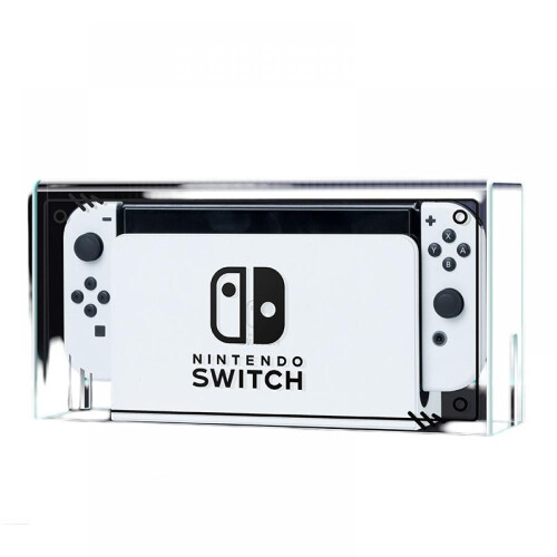 Passer til Nintendo Switch støvdeksel, lysende baseboks, akrylkonsollskall til Switch, spillkonsolltilbehør