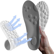 Insoles for Men Women, 2 Pairs Original Comfort Boosting Massage Insoles, 4D Memory Foam Thermal Insoles with Arch Support