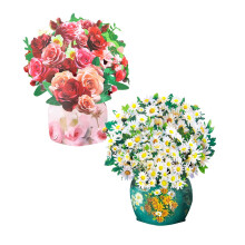 3D Handmade Vase Pop-Up Greeting Card with Paper Flower