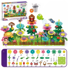 Mundo de jardín transformable para niños, bloques de construcción para jardín, juguetes para armar arreglos florales y desarrollar la