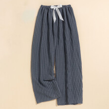SYMOID Womens Casual High Waist Elastic Waistband Checkered Wide Leg Pants for Spring & Summer,Dark Gray,Size Free Size