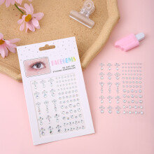 Diamanten gezichtsstickers, waterdruppel- en traanvormige diamanten gezichtsstickers, parel- en edelsteendiamantstickers, podiumdiamantstickers
