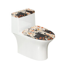 Loving Cat Toilet Seat Covers Set & Toilet Seat Cover with Adjustable Polyester Fabric for Non-Slip, Easy to Install