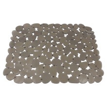Heavy-Duty Pebble Sink Mat, Cuttable Kitchen Sink Liner, Odorless Non-Slip for Stainless Steel Sinks & Dishwasher Protector(Light Gray)