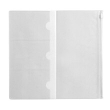 Bolsa para caderno de viagem A4A5A6B5PVC com compartimento interno para folhas soltas, revestimento em PVC fosco e zíper.