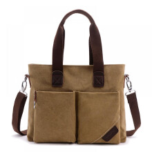 Maletín de lona para portátil para hombre, bolso bandolera sencillo para hombre, estilo casual de negocios.